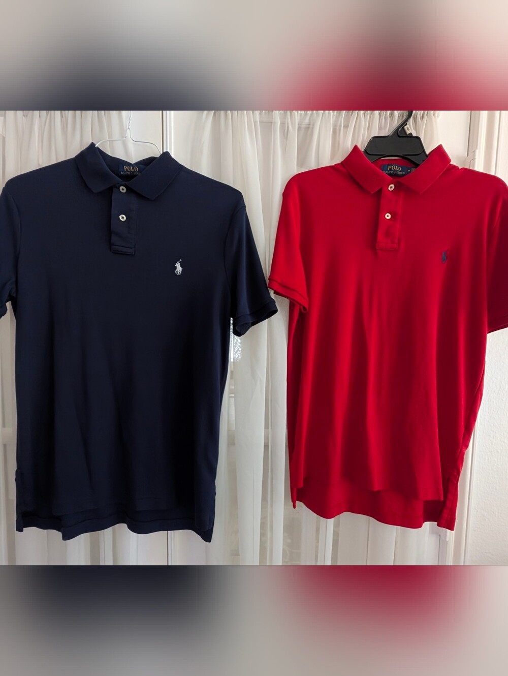 Polo by Ralph Lauren Men’s Polo Shirt's - Navy / Red, Medium - EUC, Like New!